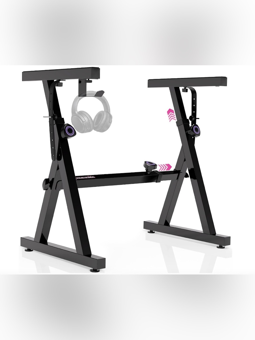Adjustable Black Z-Frame Keyboard/Studio Stand with Purple Accent